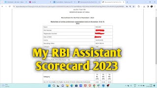 My RBI Assistant Scorecard 2023 RBI Assistant Cutoff 2023 rbi rbiassistant [upl. by Merth]