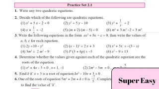 Class 10 Practice set 21  Chapter 2 Quadratic Equations  SSC 10th Maths [upl. by Sanalda]