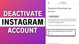 How to Temporarily Deactivate Instagram Account  2024 Full Guide [upl. by Acisey744]