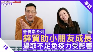 鋅質助小朋友成長 攝取不足免疫力受影響  鄭丹瑞《健康旦》英國註冊營養師 陳玉儀 營養素系列 Part 13 CC中文字幕 [upl. by Etan]