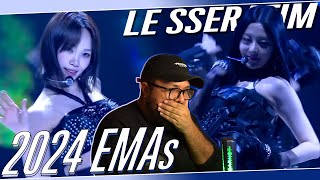 LE SSERAFIM Chasing Lightning amp Crazy 2024 EMAs REACTION  YUNJIN HAVE MERCY 🧎🏽‍♂️ [upl. by Carbo934]