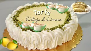 TORTA DELIZIA AL LIMONE 🍋 con PAN DI SPAGNA facile e CREMA PASTICCERA al limone 🍋 [upl. by Helm27]