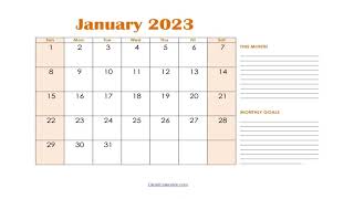 Printable Calendar 2023 with Holidays 2023 Calendar [upl. by Irallih]