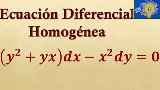 👩‍🏫 Cómo resolver una ECUACIÓN DIFERENCIAL HOMOGÉNEA facilmente  Juliana la Profe [upl. by Nyrmak]