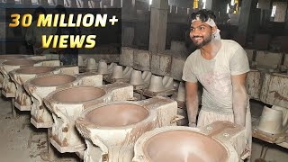 Ceramic Toilet Seat Manufacturing Process in Factory  How Commodes Made [upl. by Spatola339]