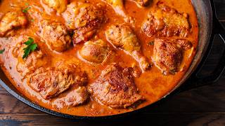 Chicken Paprikash  Hungarian Chicken Stew [upl. by Breh]