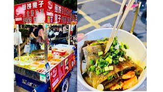 Street Food in Jiangmen City Jian Bing and Chongqing pan fried wide rice noodles [upl. by Chud677]