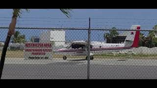 Winair DHTY19 departing Princess Juliana Intl Airport 🇸🇽 [upl. by Bigg]