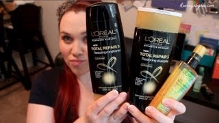 LOreal Advanced Haircare Total Repair 5  REVIEW [upl. by Yenruogis]