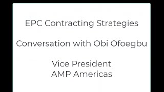 Conversation with Obi Ofoegbu Vice President of AMP Americas [upl. by Llertrac]