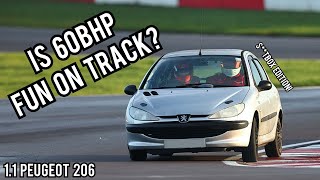 Can You Have Fun With A 60BHP Car On Track Peugeot 206 11 [upl. by Genesia]