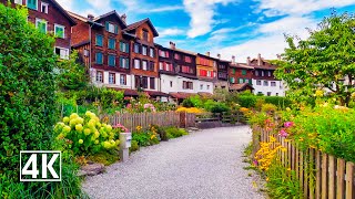 Buchs Switzerland 🇨🇭 beautifully restored colourfully decorated houses with verandas [upl. by Selle544]