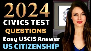 2024 USCIS Official Civics Test Questions amp Answers US Citizenship One Easy Answer Random Order [upl. by Nosnehpets568]