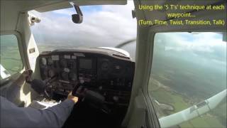 Solo Qualifying Cross Country Flight for EASA PPL from Wellesbourne EGBW to Cambridge EGSC UK [upl. by Yenduhc]