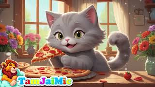 Kidsong  Kitty Eats Pizza in the Dining Room [upl. by Saqaw]