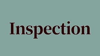 Inspection Meaning and Definition [upl. by Astri]