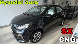 New Hyundai Aura SX CNG 2024 Detailed And Walkaround  Aura SX CNG Review [upl. by Farly419]