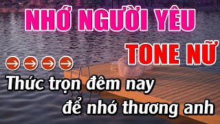 Nhớ Người Yêu Karaoke Tone Nữ Karaoke Lâm Beat  Beat Mới [upl. by Yllek814]