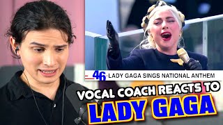 Vocal Coach Reacts to Lady Gaga Singing The National Anthem [upl. by Trbor]