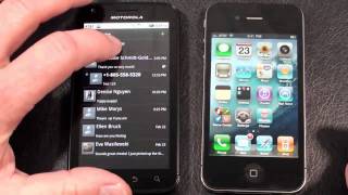 Motorola Atrix 4G vs Apple iPhone 4 Part 2 ATampT quotFace Offquot [upl. by Adlare]