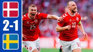 Denmark vs Sweden HIGHLIGHTS 21 Eriksen goal and Hojlund [upl. by Ammeg]