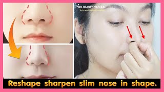 How to Reshape Sharpen and Slim down fat nose in shape No surgery  Nose exercise [upl. by Aihsram]