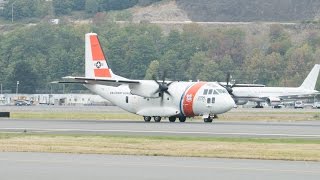 US Coast Guard C27 Spartan Takeoff from Boeing Field [upl. by Hackett]