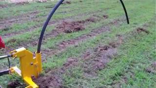 Implements Direct Single tine ripper with pipe laying attachment demo [upl. by Arimay314]