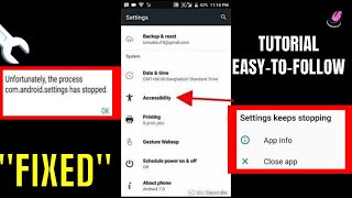 ComAndroidSettings Has Stopped Unexpectedly SamsungAndroid  Settings Keeps Stopping Fixed [upl. by Bobbi]