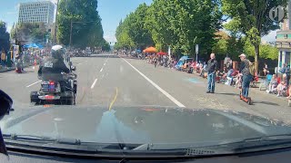 Video shows driver careening through Portland’s Grand Floral Parade [upl. by Prospero]