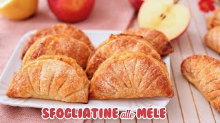 SFOGLIATINE CUOR DI MELA 🍎di PASTA SFOGLIA  Ricetta Facile  Apple puff pastries [upl. by Hajan]