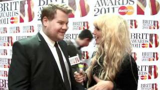 BRIT Awards host James Corden talks to Goldierocks on the Red Carpet  BRIT Awards 2011 [upl. by Tri591]