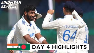 India vs Bangladesh 2nd Test DAY 4 Full Match Highlights  IND vs BAN 1st Test DAY 4 Full Highlights [upl. by Nodlehs]