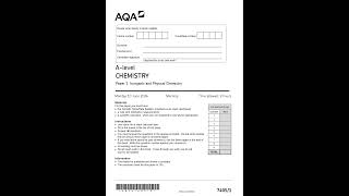 AQA A LEVEL CHEMISTRY PAPER 1 MARK SCHEME 2024 74051 Inorganic and Physical Chemistry [upl. by Balf230]