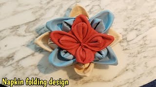 table napkin folding design l napkin art l guest welcome design I Rajib towel art tutorial [upl. by Tabina504]