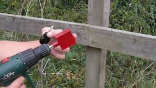 Install electric fence insulators quickly using a chuck [upl. by Retloc]