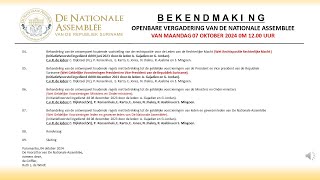 07 OKTOBER 2024  OPENBARE VERGADERING VAN DE NATIONALE ASSEMBLEE [upl. by Jessamyn844]