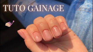 TUTO  Gainage  semi permanent renforcé sur ongles naturels ☀️ [upl. by Spain447]