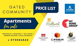 Gated Community Apartment Prices in Neopolis Kokapet Tellapur at Hyderabad [upl. by Ellehcyt916]