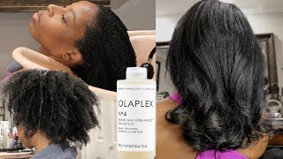 FULL OLAPLEX treatment on 4c hair…SATISFYING AND RELAXING 💆🏾‍♀️ [upl. by Abrahamsen]