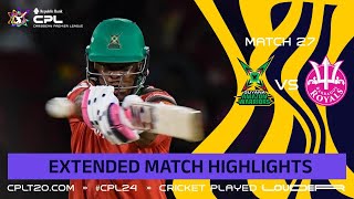 Extended Highlights  Guyana Amazon Warriors vs Barbados Royals  CPL 2024 [upl. by Llerryt]