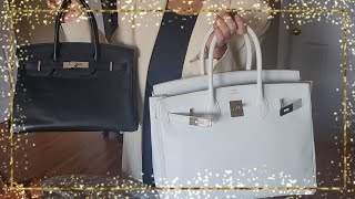 Hermes leather Courchevel vs Epsom Kelly 32 Birkin 30 and Birkin 35 [upl. by Aicemat]