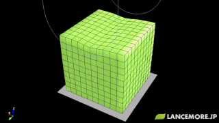 LSDYNA Sample Model No338 Compression Test of Soft Foam Block [upl. by Amian]