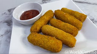 Mozzarella Sticks  Recipes by World Cuisine [upl. by Glassman]