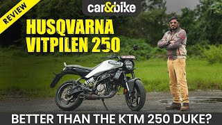 Husqvarna Vitpilen 250 Review Bigger And Better  Road Test  carandbike [upl. by Nesilla]