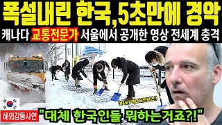 해외감동사연 quot폭설 내린 한국보고 5초만에 경악quot 캐나다 교통전문가 서울에서 공개한 영상으로 전세계 충격 [upl. by Brittani]