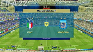 Argentina vs Italy  Maradona Cup 2021  Gameplay amp Full match [upl. by Shute]