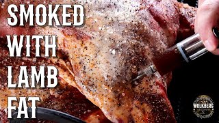 Smoking a whole Lamb forequarter  Easter lamb recipes  Smoking with lamb fat  lamb open fire BBQ [upl. by Yllet439]