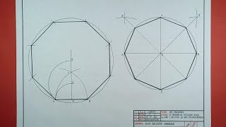 EL TRAZADO DE OCTÁGONO DADO EL LADO E INSCRITO EN UNA CIRCUNFERENCIA [upl. by Atsyrhc]