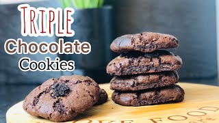 Triple Chocolate Cookie  NYC Style Cookies  Chocolate Cookies [upl. by Hartmunn]